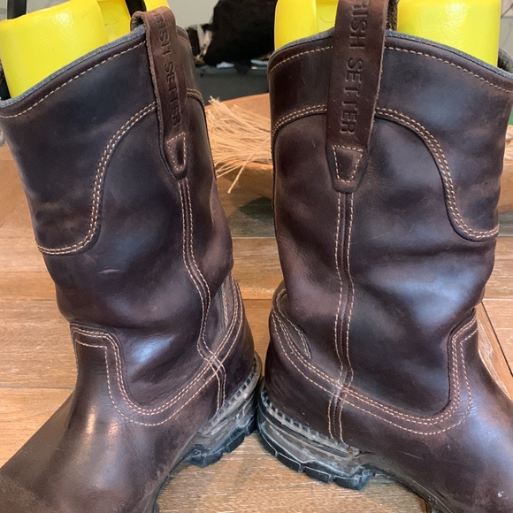 Irish Setter red wing work boots Brown leather pull on ultra dry waterproof 10.5 - Picture 10 of 16